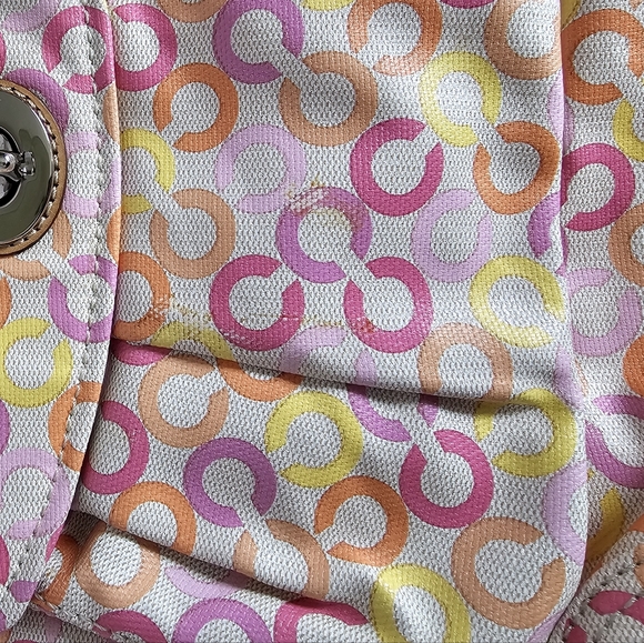 Coach Vintage Leah Signature Op Art Muti-color CC Shopper Tote #13142 & Wristlet - Picture 11 of 16